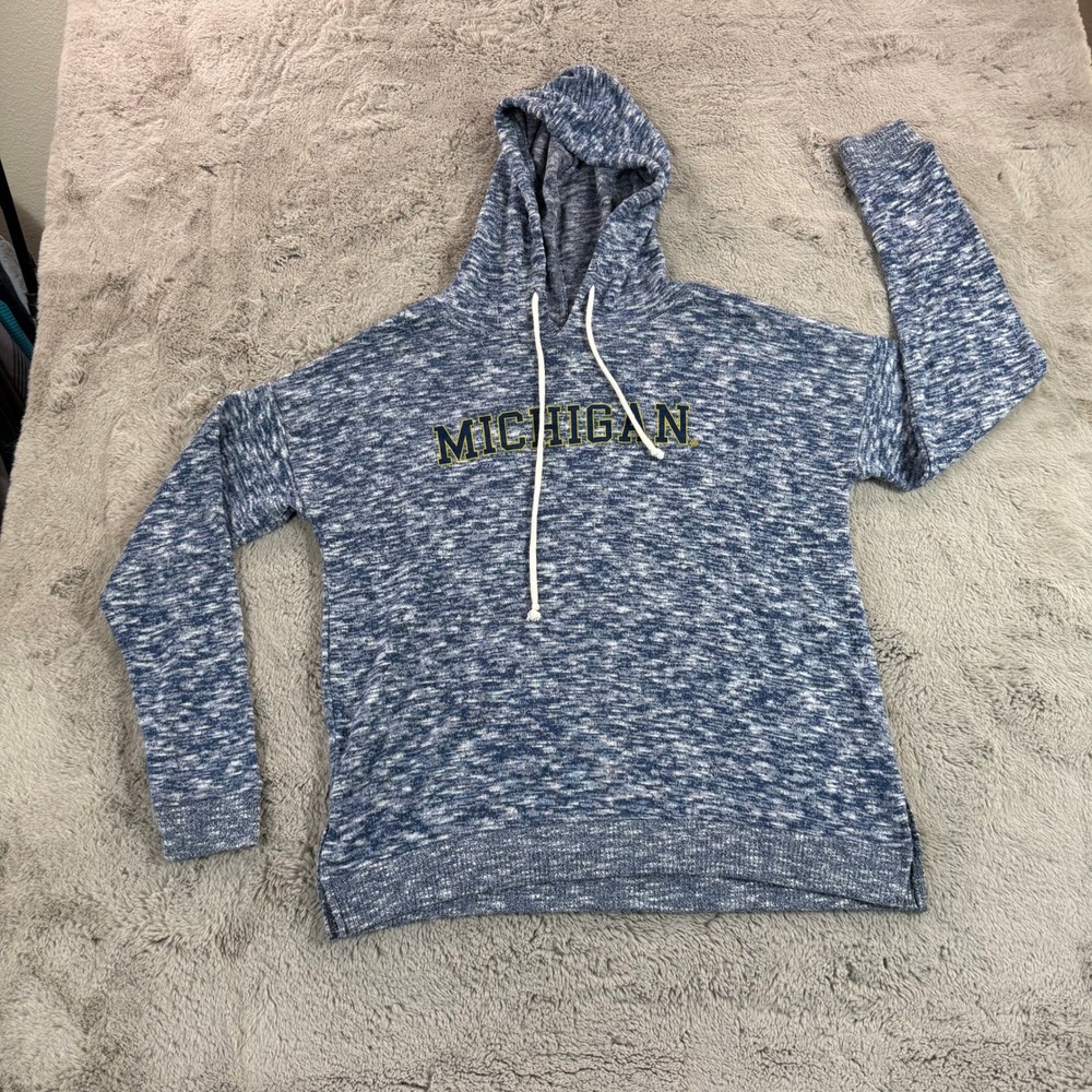 UG Apparel Michigan Wolverines Blue Knit‎ Hoodie Sweatshirt Woman Size M